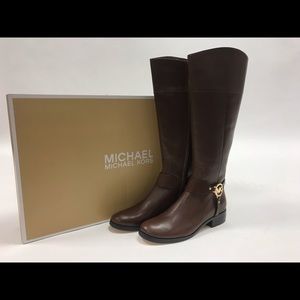 Michael Kors Brown Leather “Fulton” Riding Boot